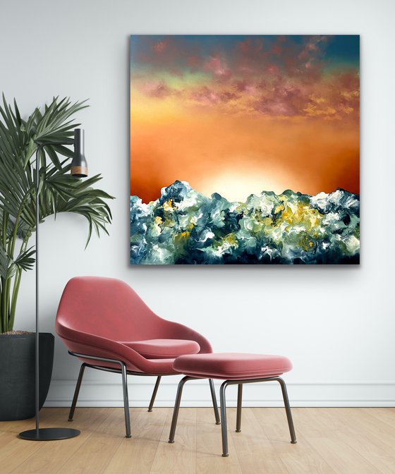 Maker of heaven and earth - Abstract Landscape - 100cm x 100cm
