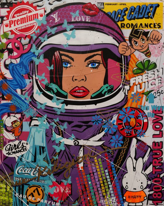 The Purple Cadet 120cm x 150cm Space Cadet Textured Urban Pop Art