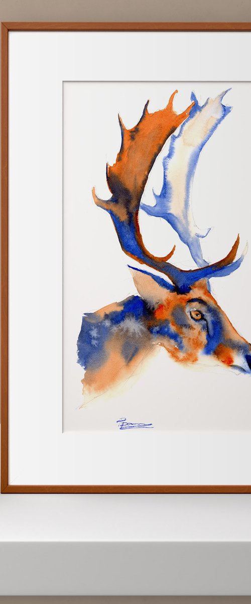 Bright deer (series Bright color animals 3 of 6) by Olga Tchefranov (Shefranov)