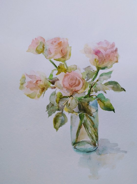 Roses. Original watercolour painting.