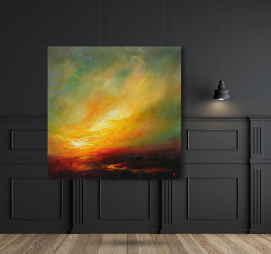 " Feel the flame inside Me " SPECIAL PRICE!!! Large Painting W80xH80cm