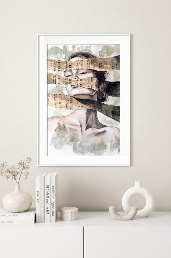 Surrealistic Feminine Portrait Collage