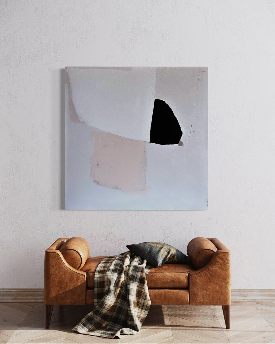 Geometric Abstract Acrylic Painting By Andrea Reichhart, 39 X 39, Okke Study Ii, Original Artwork