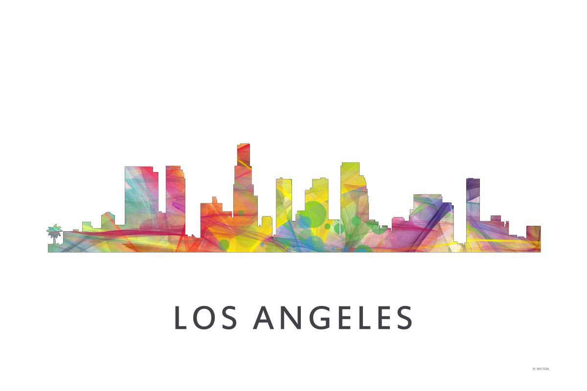Los Angeles California Skyline WB1 by Marlene Watson
