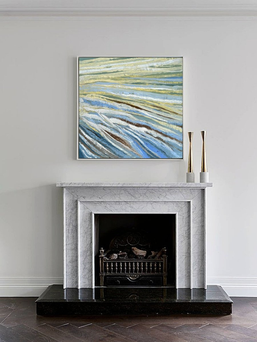 Abstract Oil Painting By Tigran Mamikonyan, 35 X 35", Wind Iii 90i?90Cm, Original Artwork