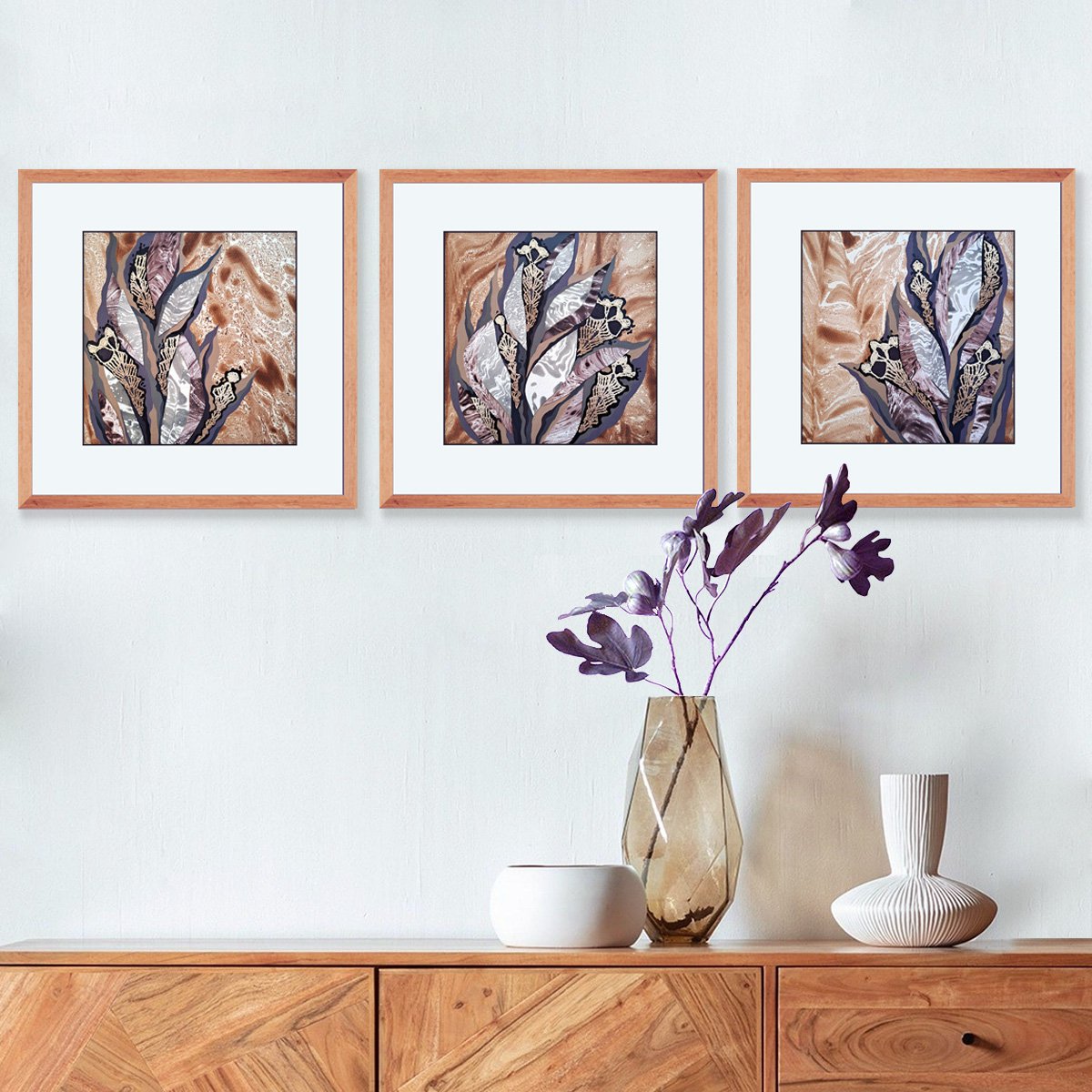 Calm Tropics, Set Of 3 By Mariia Raskin, 30 X 10, Artwork For Sale On Artfinder
