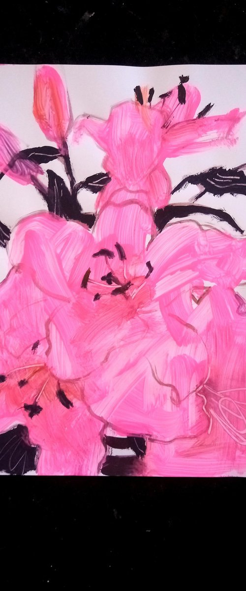 #84/24 Pink lilies by Valerie Lazareva