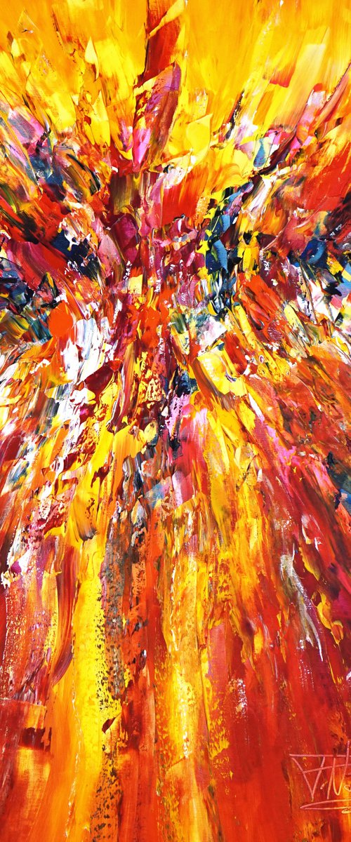 Yellow Red Abstraction M 1 by Peter Nottrott