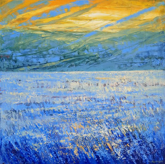 Blue Field II 90x90cm