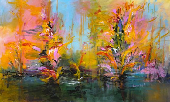 Yellow water irises