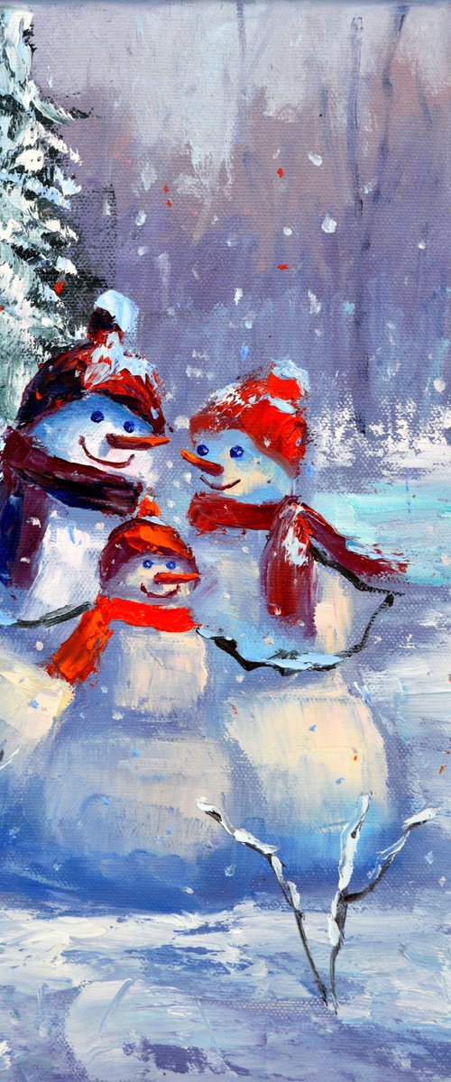 Snowman family by Elena Lukina