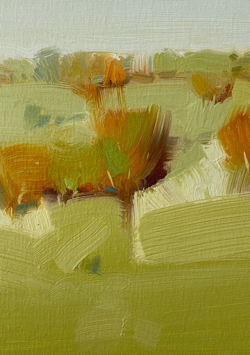 Autumn Trees, Original oil painting, Handmade artwork, One of a kind by Vahe Yeremyan