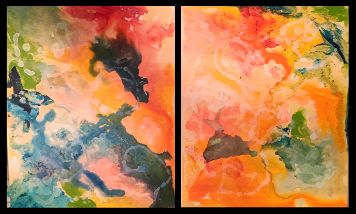 Organic Abstract Painting By Shelli Finch, 22 X 14", Wish You Were Here, Original Artwork