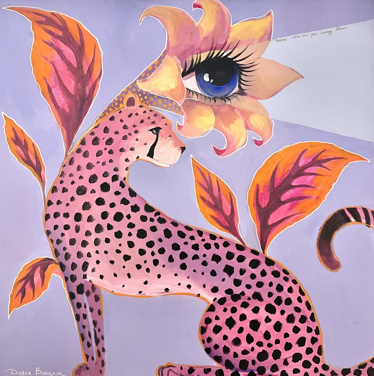 Surrealistic Animal Acrylic Painting By Daria Borisova, 36 X 36, - Focus - ?, Original Artwork