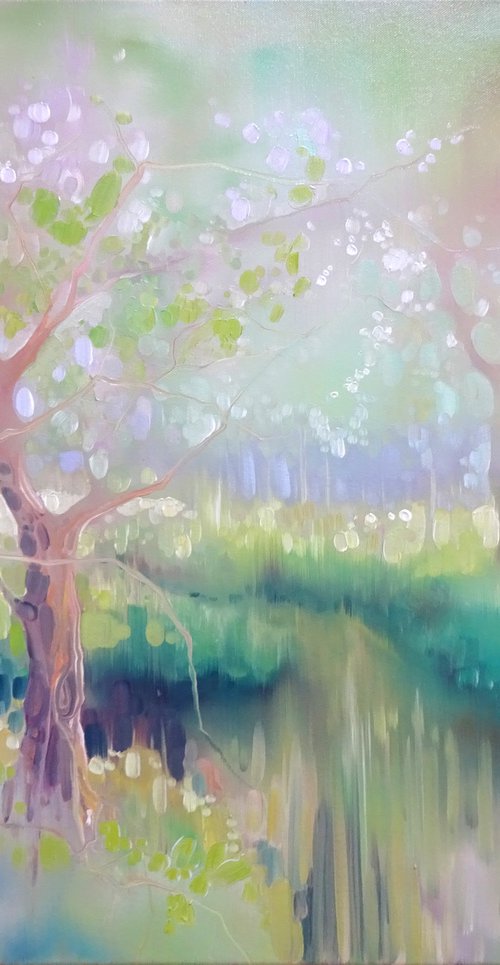 Glade by a River in Springtime by Gill Bustamante