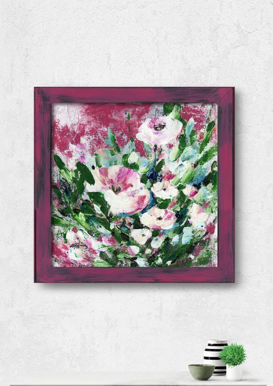 Ella's Dream - Framed Floral Painting by Kathy Morton Stanion