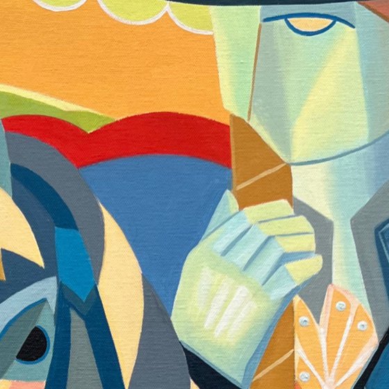 Golden Ride Expressionist Carousel Themed Art