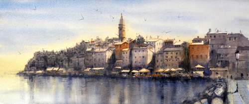 Rovinj Istra Hrvatska Croatia 23x54 cm 2023 by Nenad Kojić watercolorist