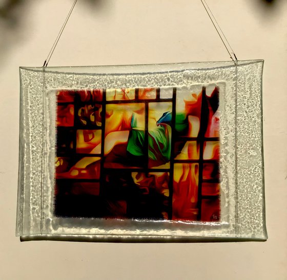Glass painting on cast glass 2