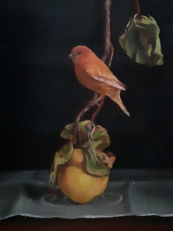 Bird and Pear Still Life