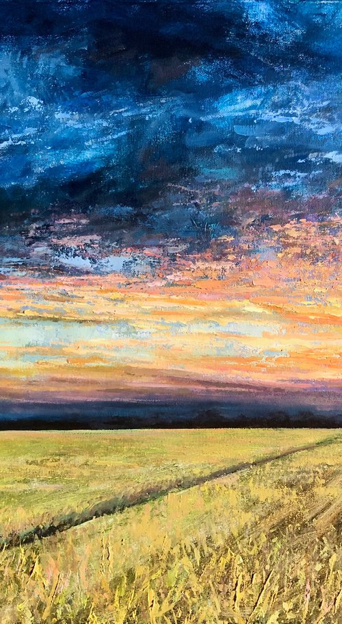 'AT DAWNS GOLDEN GATES III' SUNRISE, SUNSET, LANDSCAPE OIL PAINTING. by Simon Jones