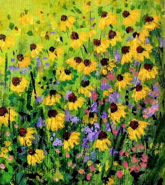 Set of Two - Floral meadows on Postcards