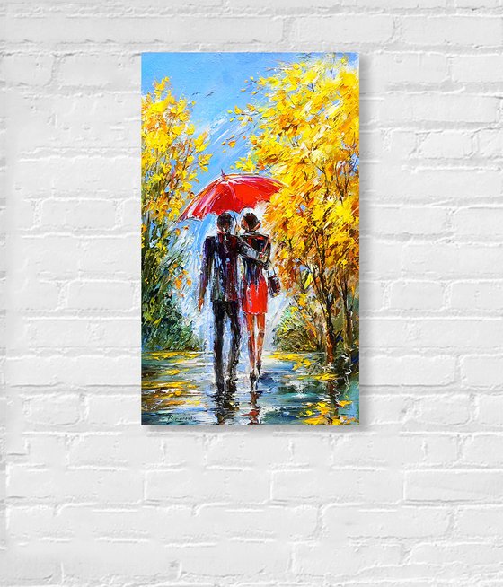 Under the red umbrella