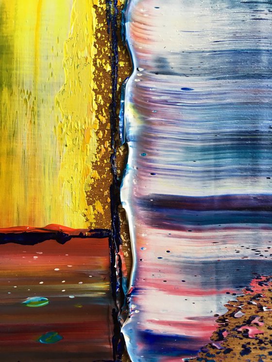 "Soulmates" - FREE USA SHIPPING - Original PMS Abstract Diptych Oil Paintings On Wood, Framed - 26" x 13"