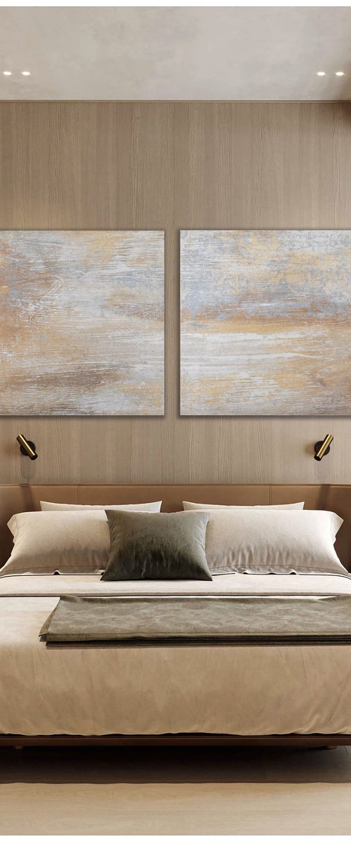 Diptych No. 22-52 & No. 22-53 (180 x 90 cm) by Rokas Berziunas