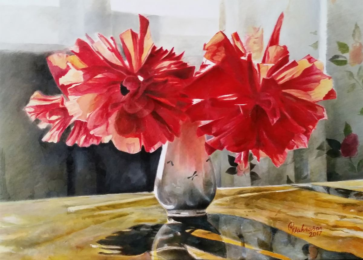 Vase With Poppies by Rimas Nakrasas