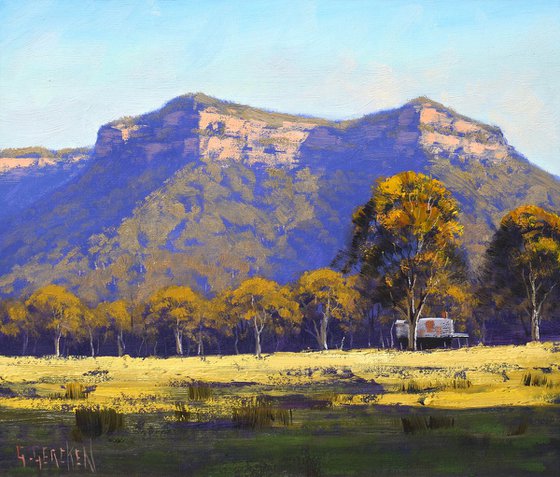 Farm shed Blue Mountains landscape Australia