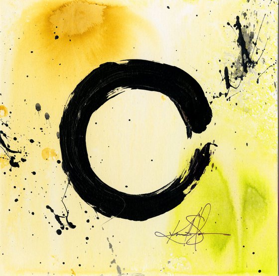 Enso Tranquility 12 - Framed Zen Circle Art by Kathy Morton Stanion