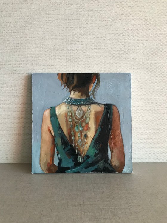 Woman from back  22x22cm