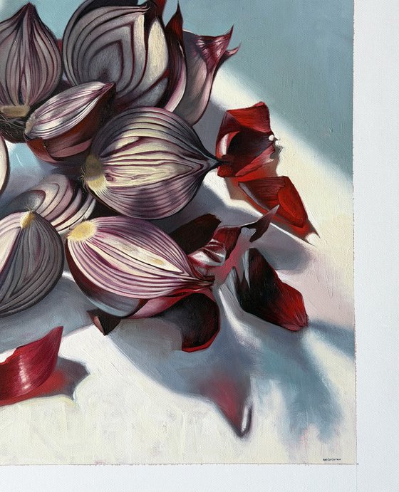 Onions. Vegetables still life