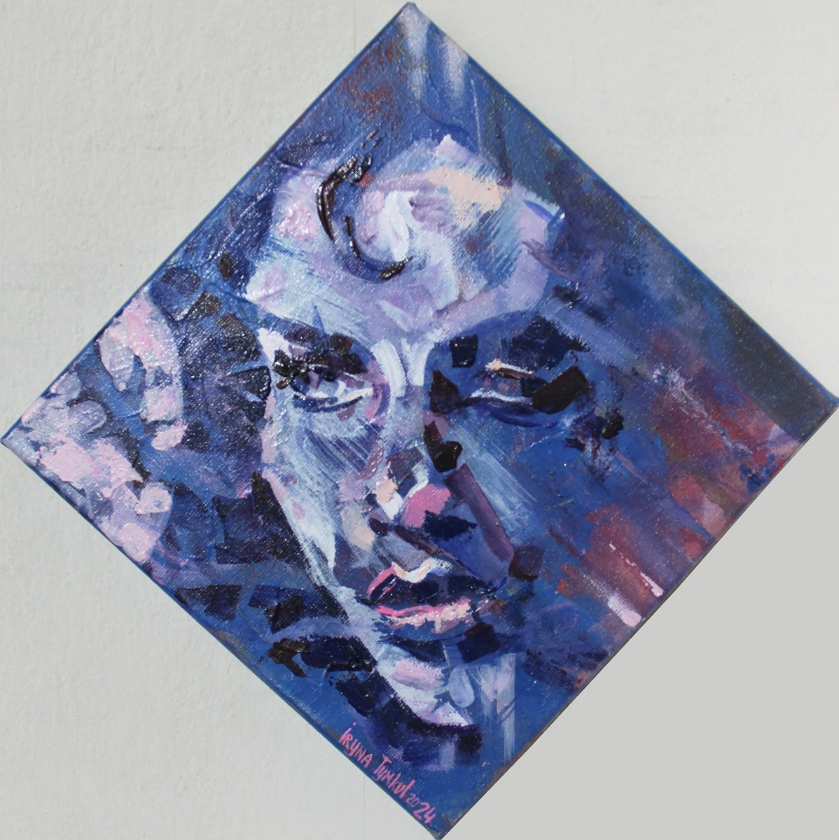 Impressionistic Portrait Acrylic Painting By Iryna Tymkul, 8 X 8, Volume (2024), Original Artwork
