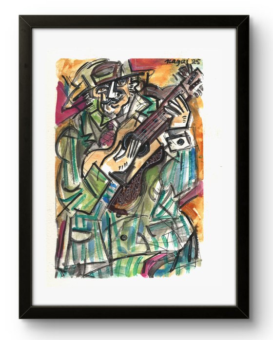 Guitarist watercolor 25