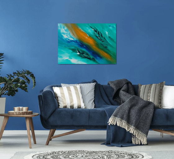 Life's flux II, the series, 100x70 cm, Deep edge, LARGE XL, Original abstract painting, oil on canvas