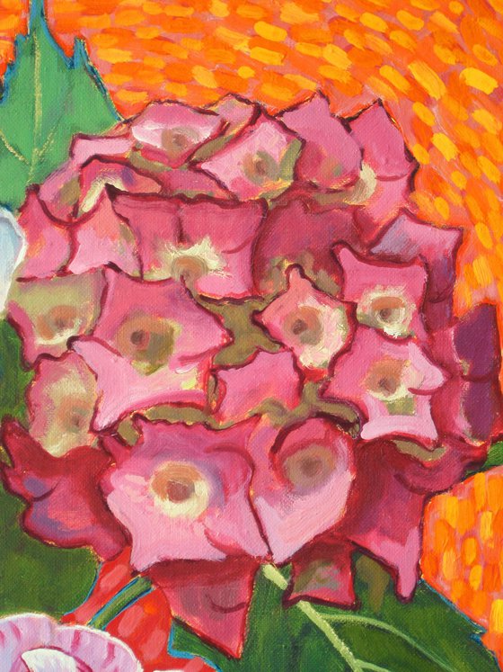 Hydrangeas and Rose