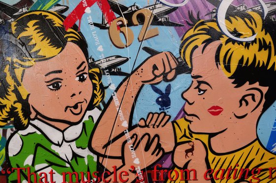 Now That's Some Muscle 120cm x 150cm Carnation Milk Textured Urban Pop Art