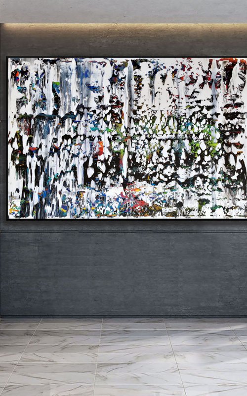 White Love - XL LARGE,  ABSTRACT ART – EXPRESSIONS OF ENERGY AND LIGHT. READY TO HANG! by Julijana Ravbar