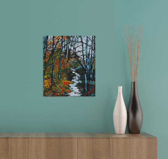 Little river in the autumn forest