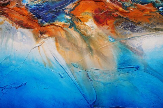 Coastal Atmosphere 240cm x 100cm Textured Abstract Art