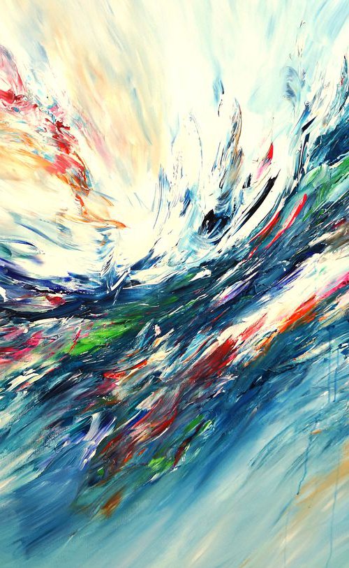 Turquoise Blue Wave XL 1 by Peter Nottrott