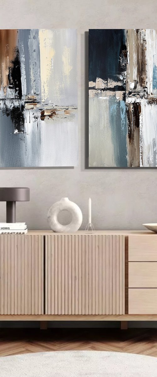 Echoes of Form diptych by Tatiana Malinovscaia