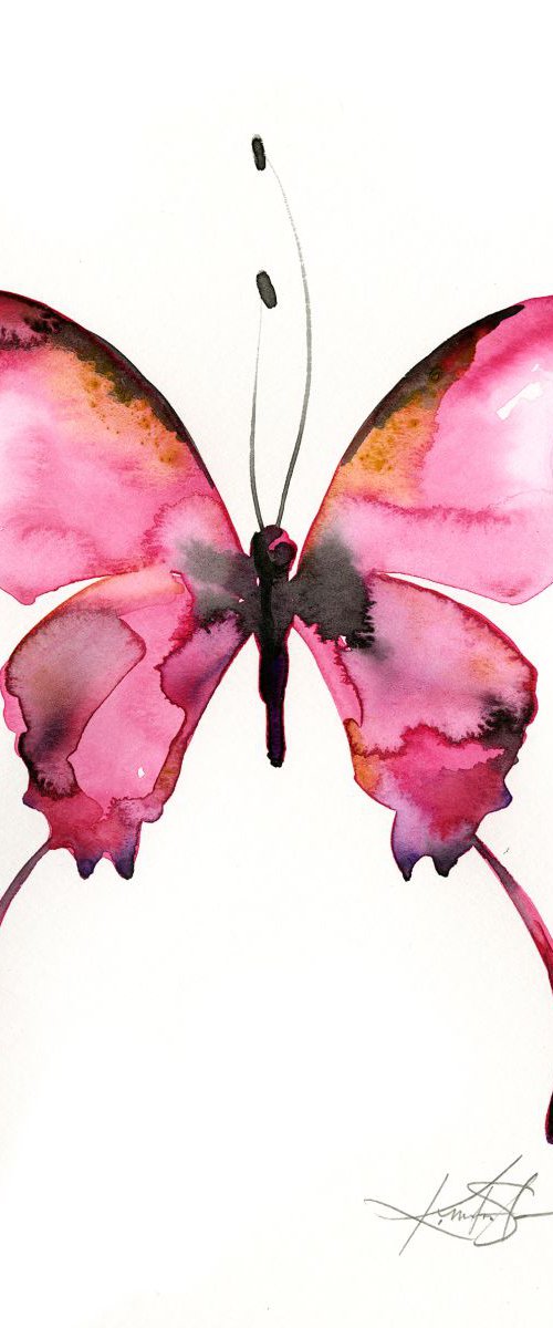 Watercolor Butterfly 4 - Abstract Butterfly Watercolor Painting by Kathy Morton Stanion