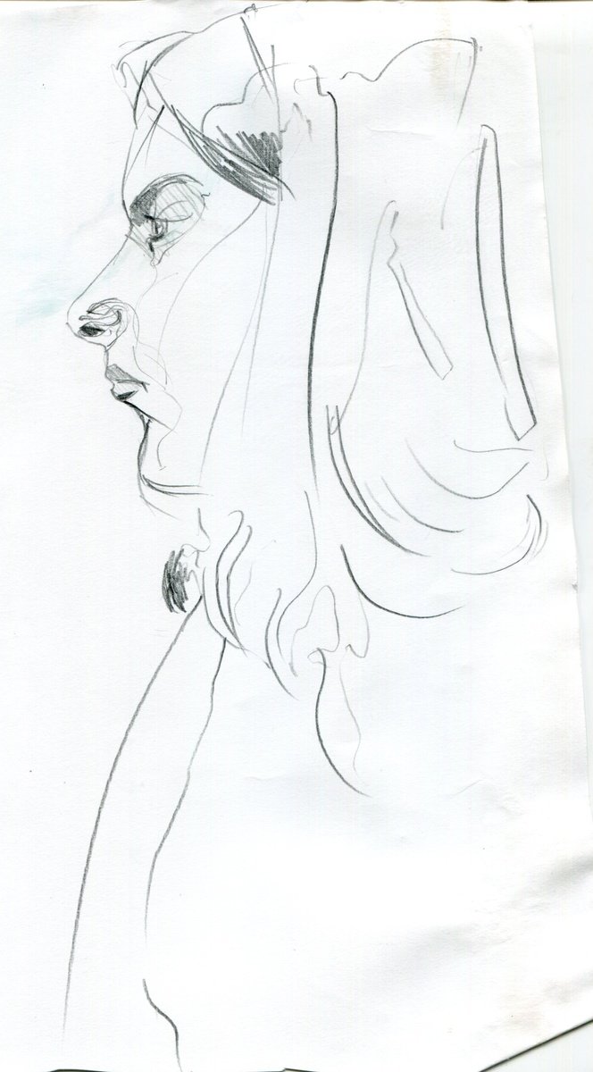 Girl side portrait in pencil by Hannah Clark