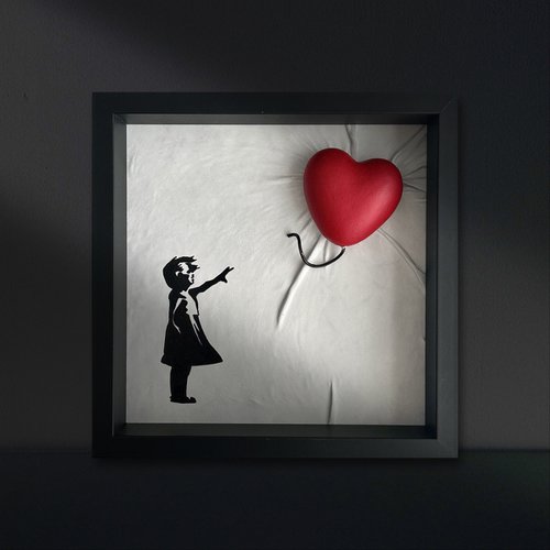 Girl With a Red Heart Balloon by Jakub DK - JAKUB D KRZEWNIAK