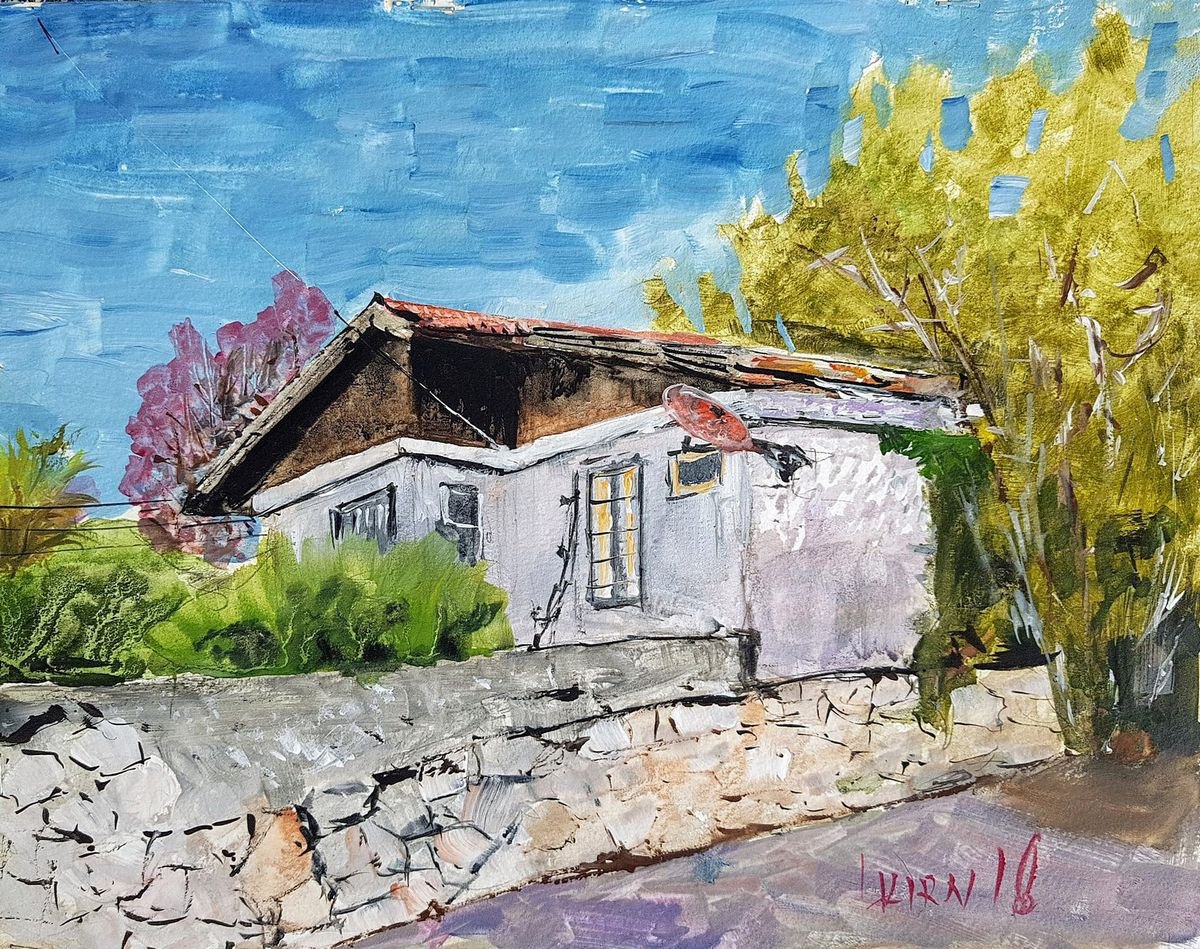 Impressionistic Cityscapes Painting By Leonid Kirnus, 12 X 9", Far Corner, Original Artwork