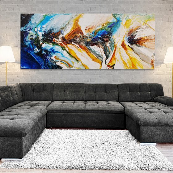 Paradise 240cm x 100cm Textured Abstract Art