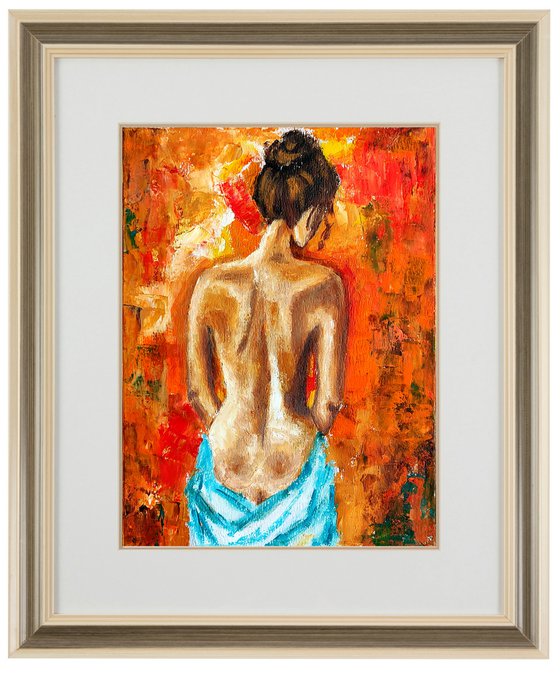 Naked Woman Painting Original Art Female Figure Wall Art Nude Artwork